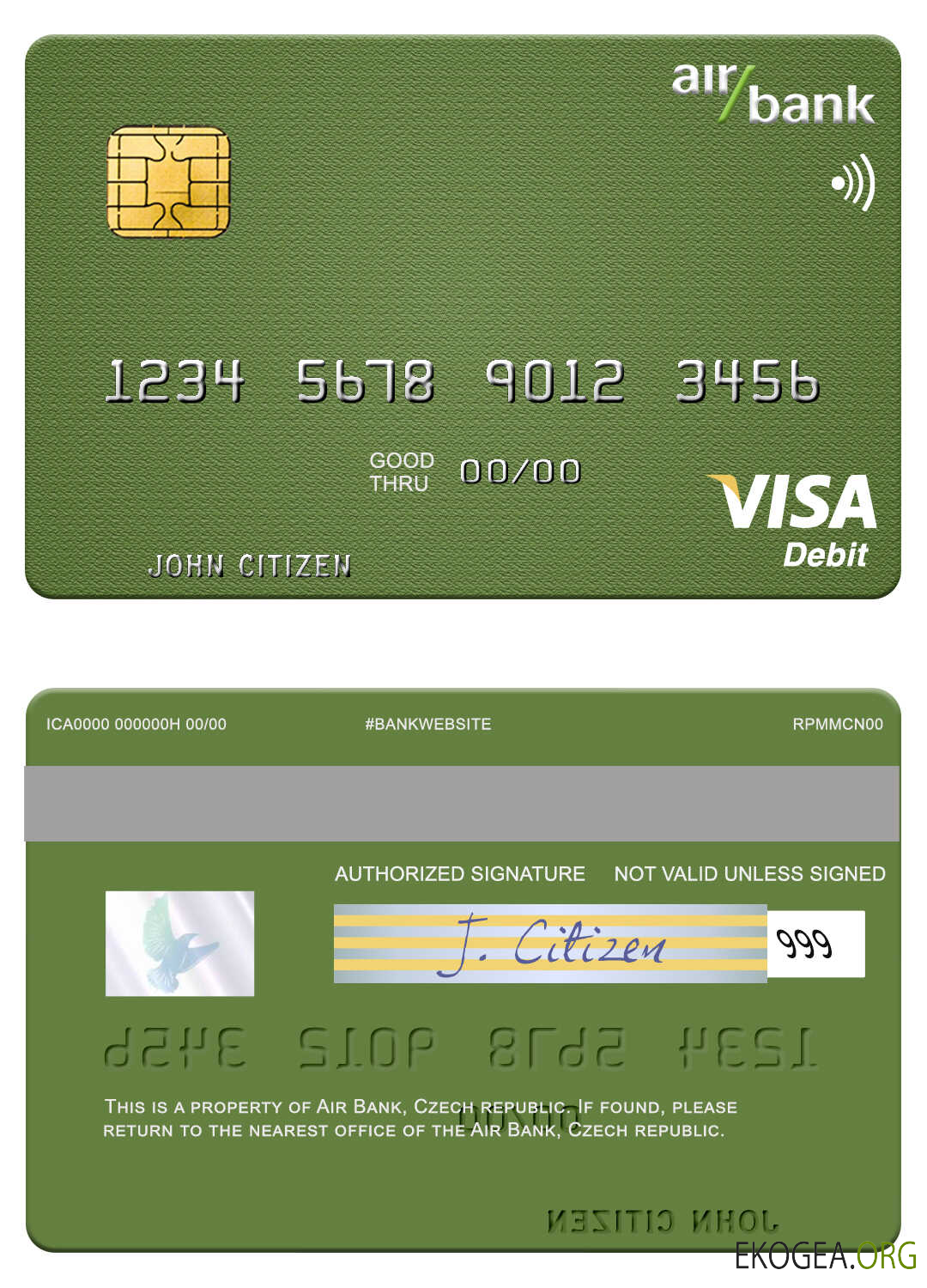 Carte de débit Visa de la Banque aérienne tchèque